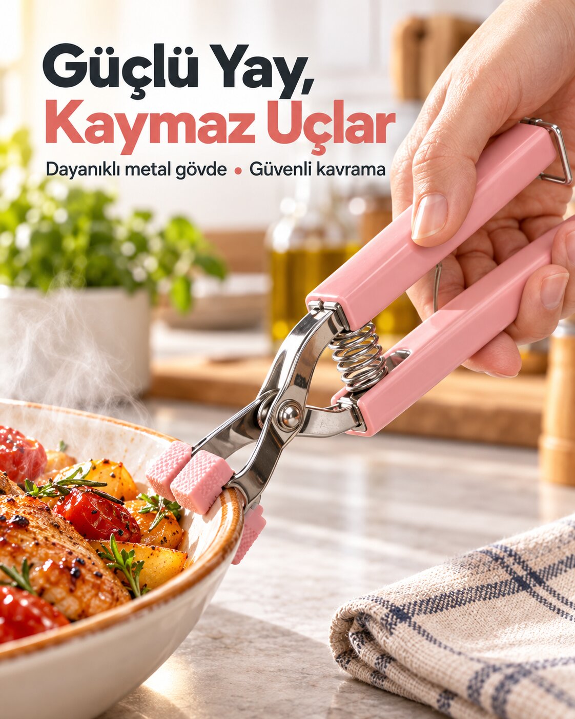 Güçlü yay, kaymaz uçlar